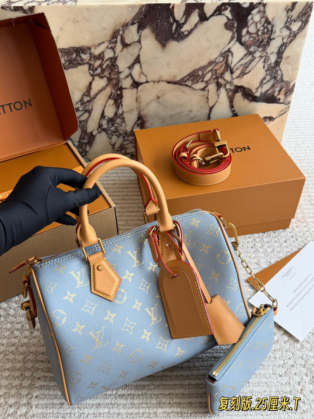 Louis Vuitton LV Speedy Handbag Cowhide Leather